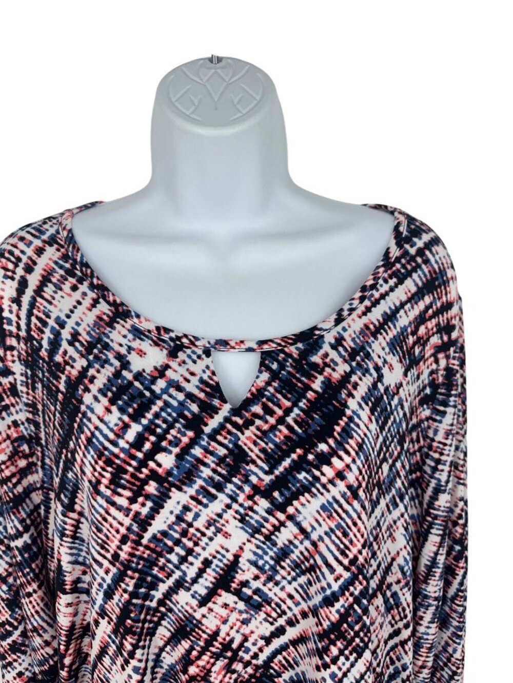 CJ Banks Printed Keyhole Neckline Long Sleeves Tunic Women's Size 1X - Picture 2 of 9